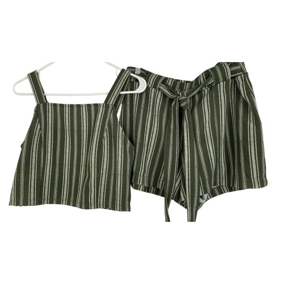 NOBO Green Striped Two-Piece Set No Boundaries L Jr 11-13 RAA10431 New - Picture 3 of 7